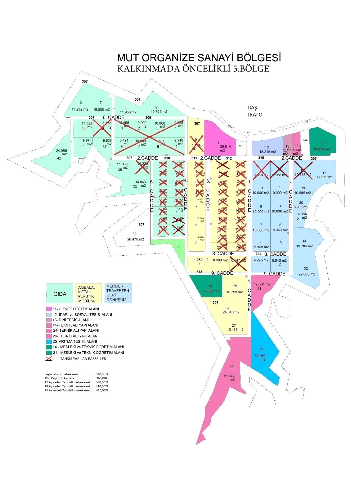 MUT OSB GÜNCEL PARSEL DURUMU 2023 FİYATLARI